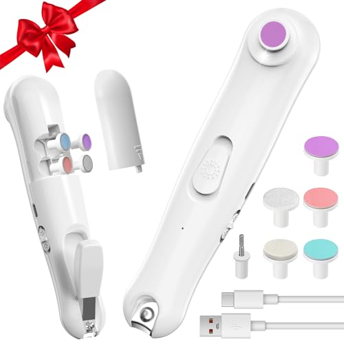 BOYUNSHI Baby Elektrische Nagelfeile, 2 in 1 Baby Nagelknipser Sanfter Sicherer Nagelschneider mit LED-Licht & 6 Schleifköpfen, Einstellbare Geschwindigkeit und Richtung Tragbares Nagelpflegeset für BOYUNSHI Baby Elektrische Nagelfeile, 2 in 1 Baby Nagelknipser Sanfter Sicherer Nagelschneider mit LED-Licht & 6 Schleifköpfen, Einstellbare Geschwindigkeit und Richtung Tragbares Nagelpflegeset für von BOYUNSHI