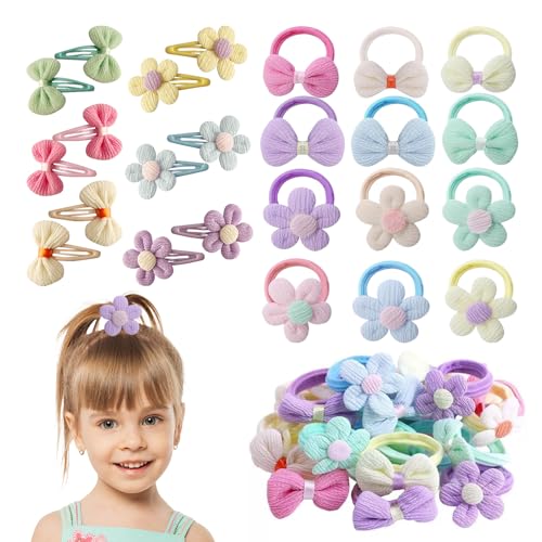 36 Stück Kleinkind-Haargummis, Haar-Accessoires, Baby-Haarschleifen, Blumen-Haargummis, bunte Schleife, Haarspangen, Haarspangen für Babys, Kleinkinder, Mädchen, Kinder von BOYYJING
