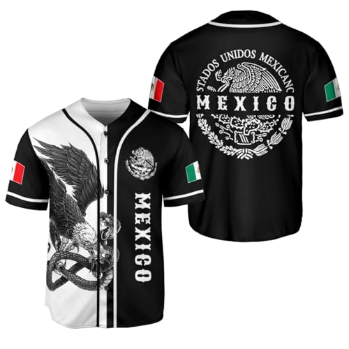 BOZENTIM Mexiko Baseball Jersey Shirts, Jersey De Mexico Flag Jersey for Men Women, Mexican Eagle Unisex Shirt Sports Gifts, Mx3, 5X-Groß BOZENTIM Mexiko Baseball Jersey Shirts, Jersey De Mexico Flag Jersey for Men Women, Mexican Eagle Unisex Shirt Sports Gifts, Mx3, 5X-Groß von BOZENTIM