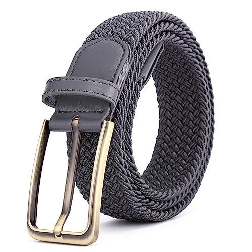 BOZEVON Elastischer Geflochtener Gürtel - Mehrfarbiger Elastischer Gürtel Flechtgürtel Stretchgürtel Business Lässiger Gürtel Breit 3,5 cm für Unisex-Herren und Damen von BOZEVON