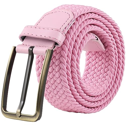 BOZEVON Elastischer Geflochtener Gürtel - Mehrfarbiger Elastischer Gürtel Flechtgürtel Stretchgürtel Business Lässiger Gürtel Breit 3,5 cm für Unisex-Herren und Damen von BOZEVON