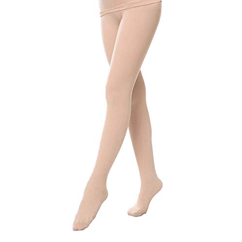 BOZEVON Mädchen Strumpfhose - Ballett Tanzen Strumpfhose mit Tanzstrumpfhose Fuß Professionelle Tanz Leggings Balletequipment für Kinder, Teint (Strumpfhose)/Medium von BOZEVON