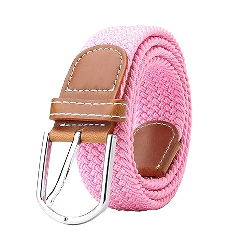 BOZEVON elastischer gewebter Gürtel - Mehrfarbiger elastischer geflochtener Stretchgewebe-Gürtel für Herren Damen Rosa von BOZEVON