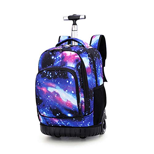 BOZONLI Trolley Rucksack Jungen Trolley Schultasche mit Rollen Rucksack Schultrolley Rucksäcke Schulrucksack Schulranzen mit Rollen, Sternenklarer Himmel von BOZONLI