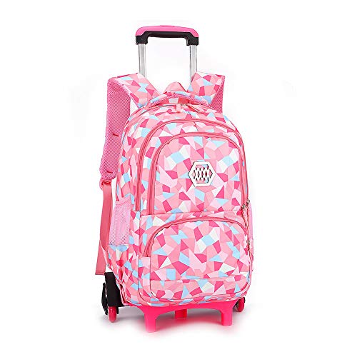 BOZONLI Trolley Schulranzen Rucksack Schulrucksack Trolley Schultrolley 6 Räder Schulranzen Mädchen Groß Trolley Schultasche Wasserdichter Rucksack mit Rollen für Mädchens Teenager von BOZONLI