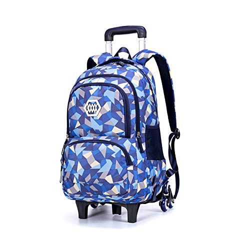 BOZONLI Trolley Schulranzen Rucksack Schulrucksack 6 Räder Schulranzen Mädchen Groß Wasserdichter Rucksack mit Rollen für Mädchens Teenager von BOZONLI