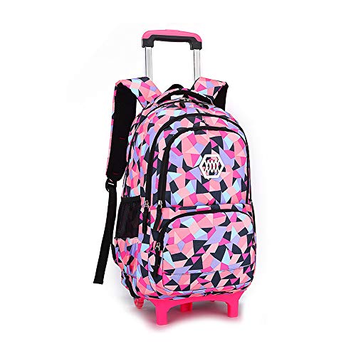 BOZONLI Trolley Schulranzen Rucksack Schulrucksack Trolley Schultrolley 6 Räder Schulranzen Mädchen Groß Trolley Schultasche Wasserdichter Rucksack mit Rollen für Mädchens Teenager von BOZONLI