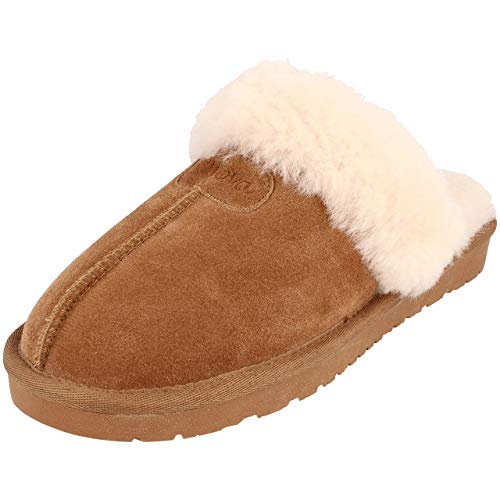 BOnova Helsinki Hausschuhe Damen Lammfell in 5 Farben und in den Größen 35-43. Kuschelig und unglaublich bequem. Hellbraun Größe 40 von BOnova