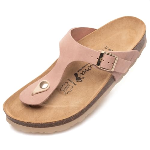 BOnova Ibiza. Zehentrenner für Damen in 26 Farben und vielen Größen - mit anatomisch geformten Kork-Fußbett. Eine Sandale hergestellt in kleinen Manufakturen in der EU. von BOnova