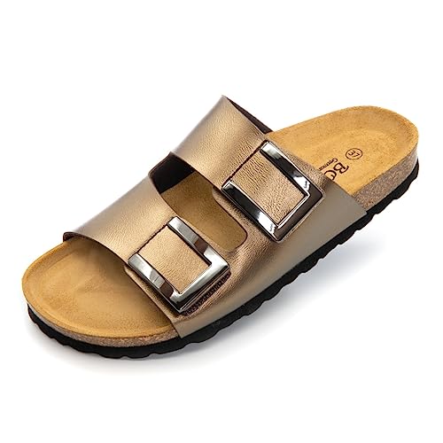 BOnova Marbella Bonoperlato Pantolette Damen in 3 Farben und von Größe 36 bis 42. Die elegante Pantolette für den Sommer. Bequemes Kork Fußbett – Laufen wie auf Wolken. Hergestellt in der EU von BOnova