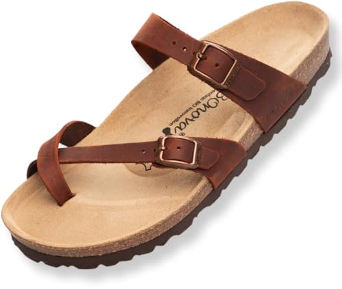 BOnova Portofino Fettleder - Echtleder Sandale in den Größen 35 bis 43 und 16 Farben. Sommersandale mit Kork-Fußbett - Hergestellt in der EU! von BOnova