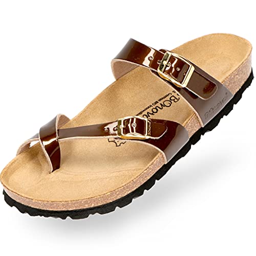 BOnova Portofino in Größe 38 bronze. Sommersandale mit Kork-Fußbett Hergestellt in der EU von BOnova