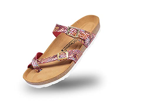BOnova Portofino in Größe 41 Snake Ken multicolour. Sommersandale mit Kork-Fußbett Hergestellt in der EU von BOnova