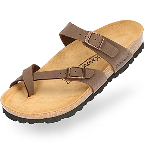 BOnova Portofino in Größe 43 braun. Sommersandale mit Kork-Fußbett Hergestellt in der EU von BOnova