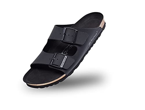 BOnova Schwanberg BOno-VEGAN. Vegane Pantolette für Damen und Herren in 4 Farben. Bequemes Fußbett schwarz 43 von BOnova