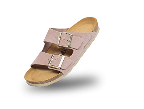 BOnova Schwanberg Velours-Leder. Echtleder Pantolette für Damen und Herren in 6 Farben. Hochwertiger Wildlederschuh mit erstklassigem Fußbett nude 41 von BOnova