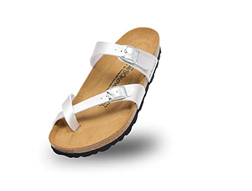 BOnova Portofino in Größe 37 Bio Champ silber. Sommersandale mit Kork-Fußbett Hergestellt in der EU von BOnova