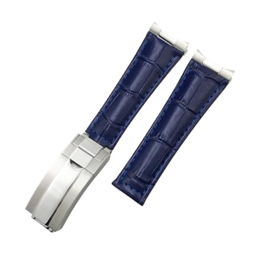 BPBZUTUMDZ 20 mm Metallglied, gebogenes Ende, Krokodilleder-Armband, passend for Rolex Submariner, passend for GMT, passend for DAYTONA Yacht-Master, schwarz-grünes Armband(Blue Link Buckle,20MM_NO BU BPBZUTUMDZ 20 mm Metallglied, gebogenes Ende, Krokodilleder-Armband, passend for Rolex Submariner, passend for GMT, passend for DAYTONA Yacht-Master, schwarz-grünes Armband(Blue Link Buckle,20MM_NO BU von BPBZUTUMDZ