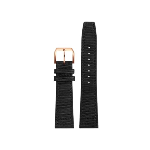 BPBZUTUMDZ 20mm 21mm 22mm Nylon Canvas Stoff Uhrenarmband passend for IWC Pilot Spitfire Timezone Top Gun Strap Faltschließe Gürtel Armbanduhr Armband(Black RK,20mm) von BPBZUTUMDZ