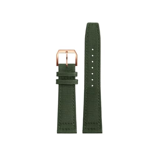 BPBZUTUMDZ 20mm 21mm 22mm Nylon Canvas Stoff Uhrenarmband passend for IWC Pilot Spitfire Timezone Top Gun Strap Faltschließe Gürtel Armbanduhr Armband(Green RK,22mm) von BPBZUTUMDZ