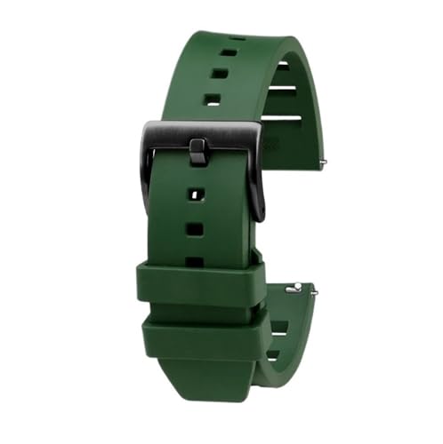 BPBZUTUMDZ 20mm 22mm Gummi-Fluor-Uhrenarmband passend for Huawei passend for Mido passend for Steuermann Navigator passend for Seiko Canned Series Gummiarmband(Green bk,20mm) von BPBZUTUMDZ