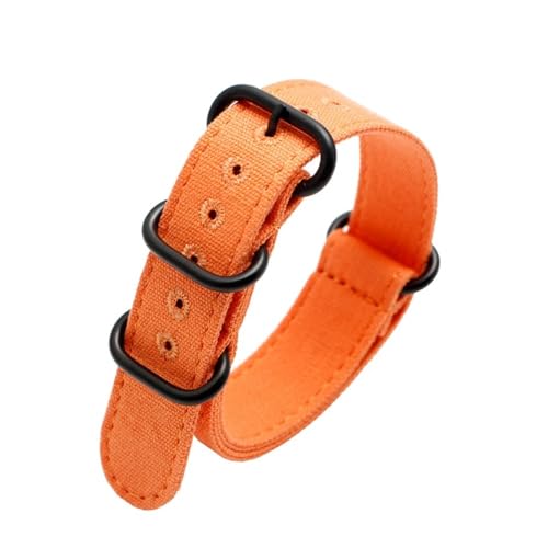 BPBZUTUMDZ 22 24 26 mm doppelseitig verdicktes Canvas-Uhrenarmband General Brands Nylon-Sicherheitsgurt Passend for Panerai/Passend for Breitling/Passend for ZENITH Pilo(Orange bk,20mm) von BPBZUTUMDZ