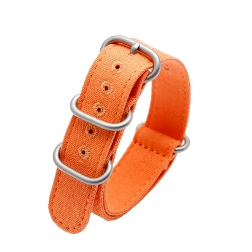 BPBZUTUMDZ 22 24 26 mm doppelseitig verdicktes Canvas-Uhrenarmband General Brands Nylon-Sicherheitsgurt Passend for Panerai/Passend for Breitling/Passend for ZENITH Pilo(Orange sk,22mm) von BPBZUTUMDZ