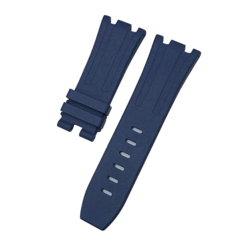 BPBZUTUMDZ 28mm 30mm FKM Fluorkautschuk Armband Passend for AP Passend for Audemars Gürtel Passend for Piguet Passend for ROYAL OAK OFFSHORE 15710 15703 Uhrenarmband(Blue,28MM_WITH SILVER BUCKLE) von BPBZUTUMDZ