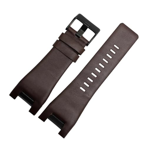 BPBZUTUMDZ 32mm Leder Schwarz Armband Fit for Diesel Uhr Armband Armbanduhren Band Fit for DZ1216 DZ1273 DZ4246 DZ4247 DZ287watch Band(2 Brown-black) von BPBZUTUMDZ