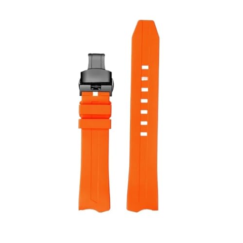 BPBZUTUMDZ Gummiarmband passend for Hamilton Adventure H24585331 24551331 H24595331 Elvis 80th Herrenuhrenarmband 20 mm(Orange b folding) von BPBZUTUMDZ