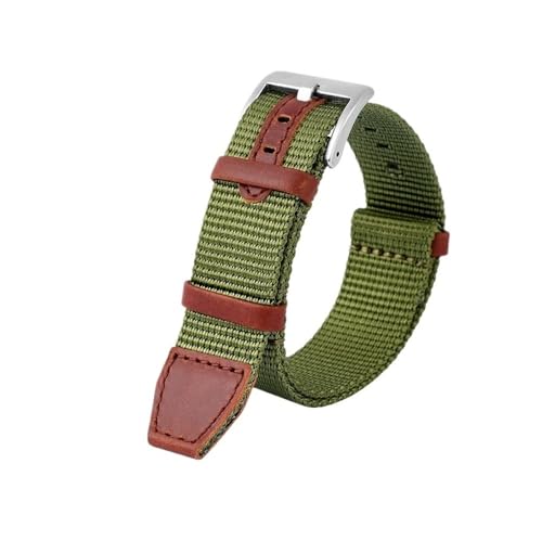 BPBZUTUMDZ Nylon-Uhrenarmband passend for HAMILTON Khaki Field H69439931 H69439411 passend for Seiko passend for T-imex Armband Marke Freizeit-Uhrenarmbänder 20 mm 22 mm(Army green silver,20mm) von BPBZUTUMDZ