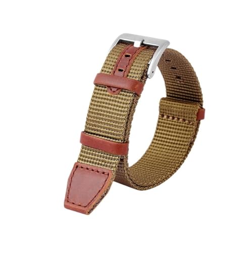 BPBZUTUMDZ Nylon-Uhrenarmband passend for HAMILTON Khaki Field H69439931 H69439411 passend for Seiko passend for T-imex Armband Marke Freizeit-Uhrenarmbänder 20 mm 22 mm(Khaki silver clasp,20mm) von BPBZUTUMDZ