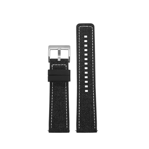 BPBZUTUMDZ Passend for Breitling Avenger Blackbird Professional Endurance Super Ocean Series Nylon + Gummisohlenarmband 22 mm Armband(8020 3,24mm) von BPBZUTUMDZ