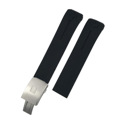 BPBZUTUMDZ Passend for Tissot, passend for T-TOUCH T013 T048 T047 T033T04, 21 mm weiches Silikon-Gummi-Uhrenarmband, Sportuhrenarmband, T091, T013420A(Black Silver) von BPBZUTUMDZ