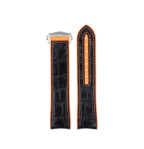 BPBZUTUMDZ Silikon-Uhrenarmband passend for Omega Fit for Seamaster 600 Quarter Orange Sport-Gummi-Uhrenarmband 21 mm 22 mm weicher Gürtel for Männer(Cowhide SK,20mm) von BPBZUTUMDZ