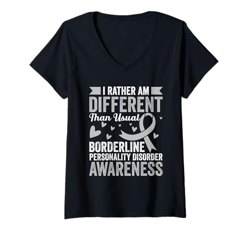 Damen BPD Awareness Warrior Borderline-Persönlichkeitsstörung T-Shirt mit V-Ausschnitt Damen BPD Awareness Warrior Borderline-Persönlichkeitsstörung T-Shirt mit V-Ausschnitt von BPD Outfit For Borderline Personality Disorder