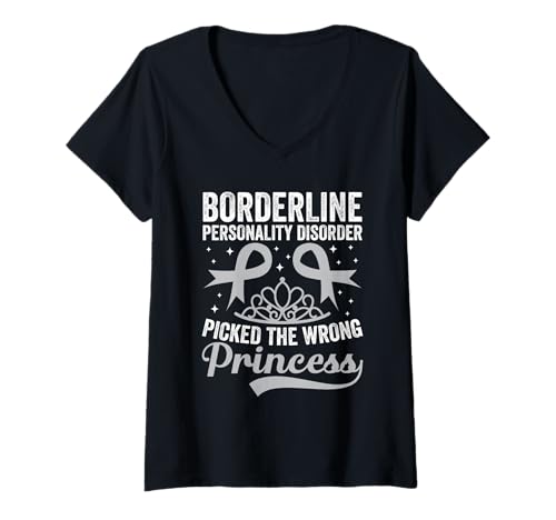 Damen BPD hat die falsche Prinzessin Borderline-Persönlichkeitsstörung ausgewählt T-Shirt mit V-Ausschnitt von BPD Outfit For Borderline Personality Disorder