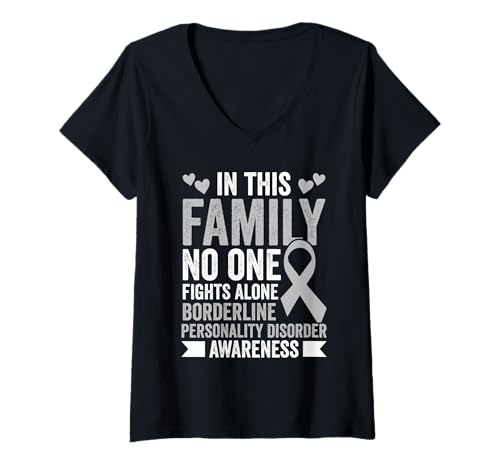 Damen Bewusstsein für Borderline-Persönlichkeitsstörungen EUPD Warrior BPD T-Shirt mit V-Ausschnitt Damen Bewusstsein für Borderline-Persönlichkeitsstörungen EUPD Warrior BPD T-Shirt mit V-Ausschnitt von BPD Outfit For Borderline Personality Disorder