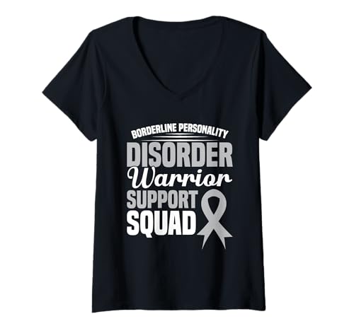 Damen Borderline-Persönlichkeitsstörung unterstützt BPD-Bewusstsein T-Shirt mit V-Ausschnitt Damen Borderline-Persönlichkeitsstörung unterstützt BPD-Bewusstsein T-Shirt mit V-Ausschnitt von BPD Outfit For Borderline Personality Disorder