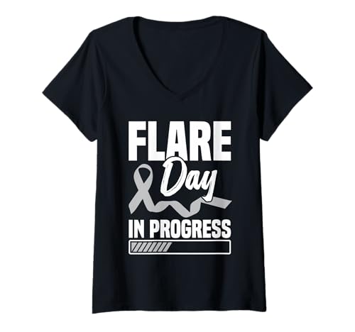 Damen Borderline Personality Warrior EUPD Flare Day BPD Awareness T-Shirt mit V-Ausschnitt Damen Borderline Personality Warrior EUPD Flare Day BPD Awareness T-Shirt mit V-Ausschnitt von BPD Outfit For Borderline Personality Disorder
