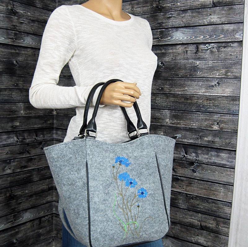 Filztasche, Filztasche, Blumen Design Tasche von BPStudioDesign