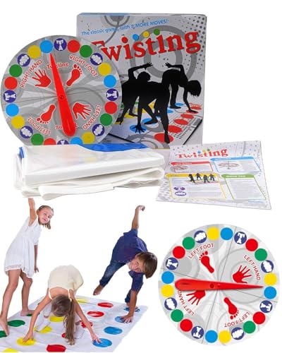 BPTRKOM 1 Set Outdoor Spiel für Kinder ab 6 Jahren - Klassisches Familienspiel für 2-4 Spieler - Riesenspaß für Garten, Strand & Park - Inkl. Drehscheibe & Spielmatte (Regenbogenfarben) von BPTRKOM