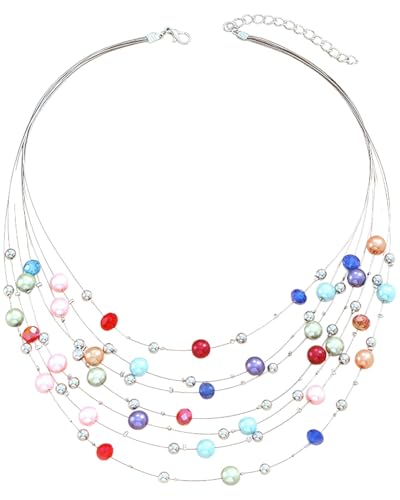 BPTRKOM 1 Stück Boho-Halskette in Gold – Schicht-Halskette mit Perlen & Muscheln | Trendiger Schmuck für Frauen & Mädchen | Perfekt für lässige & stilvolle Looks von BPTRKOM