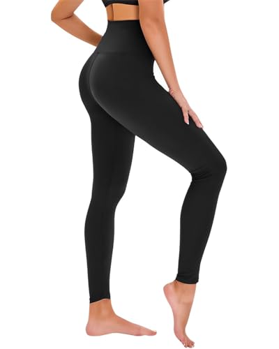 BPTRKOM 1 Stück High-Waist Sportleggings für Damen - Atmungsaktive & blickdichte Shape-Leggings für Gym & Training - Push-Up-Effekt mit nahtlosem Design(Schwarz: M) von BPTRKOM