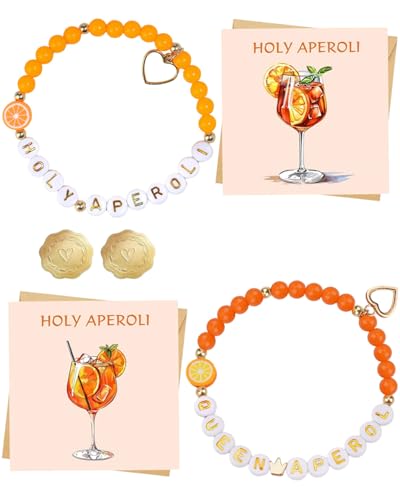 BPTRKOM 2 Stück Aperol Armband + 2x Geburtstagskarte mit Umschlag – Aperol Geschenkset für Frauen, Freundin, Kollegen & Familie – Perfekt für Aperol Spritz Liebhaber BPTRKOM 2 Stück Aperol Armband + 2x Geburtstagskarte mit Umschlag – Aperol Geschenkset für Frauen, Freundin, Kollegen & Familie – Perfekt für Aperol Spritz Liebhaber von BPTRKOM