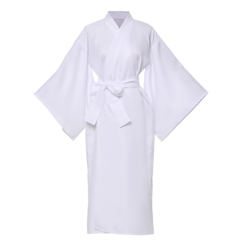 BPURB Damen japanische Yukata traditionell Kimono Robe Pyjamas Bademantel Morgenmantel Langarm V Ausschnitt mit Gürtel von BPURB