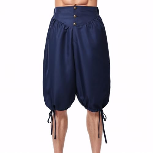 BPURB Herren Mittelalter Wikinger Piratenhose Retro Renaissance Kolonialhose Cosplay Kostüm Sommer Shorts von BPURB