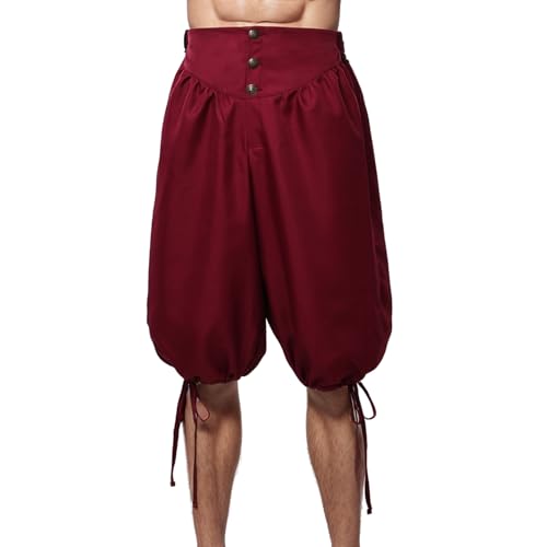 BPURB Herren Mittelalter Wikinger Piratenhose Retro Renaissance Kolonialhose Cosplay Kostüm Sommer Shorts von BPURB
