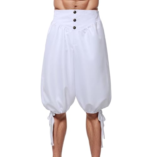 BPURB Herren Mittelalter Wikinger Piratenhose Retro Renaissance Kolonialhose Cosplay Kostüm Sommer Shorts von BPURB