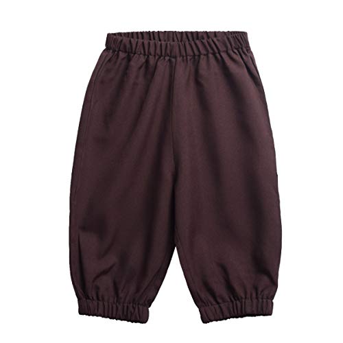 BPURB Jungen Mittelalter Kolonial Kostüm Hose Kinder 18. Jahrhundert Kolonial Kostüm Schlüpfer Hosen mit Gummizug(L, Braun) von BPURB